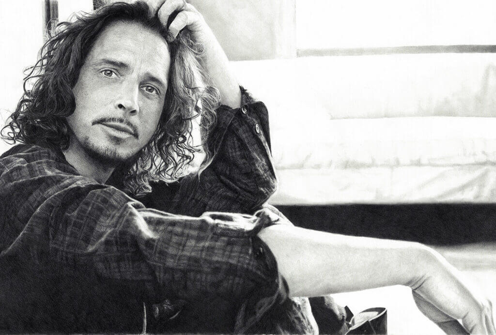 Chris Cornell pencil artwork by Keegan Hall