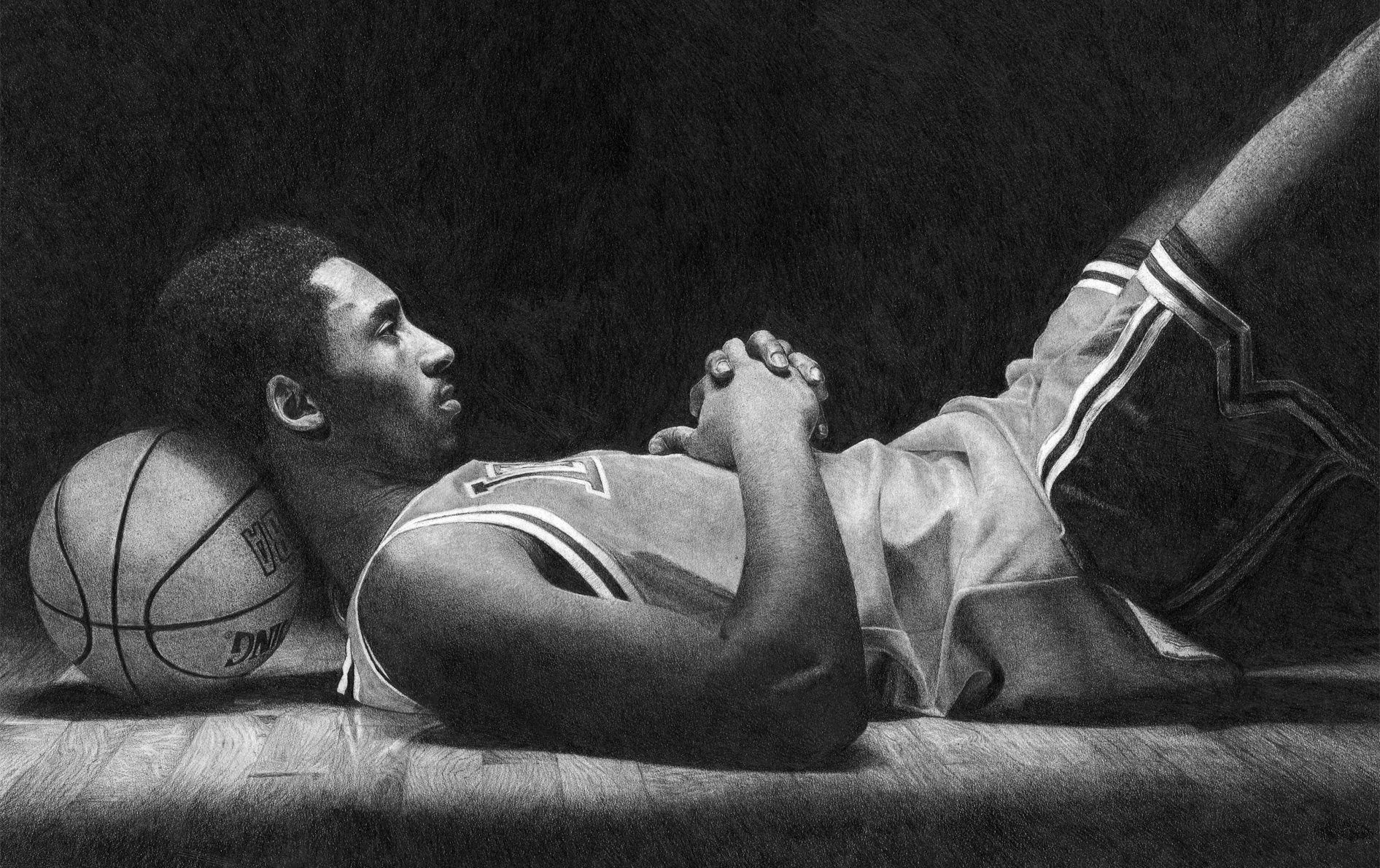 kobe bryant black and white