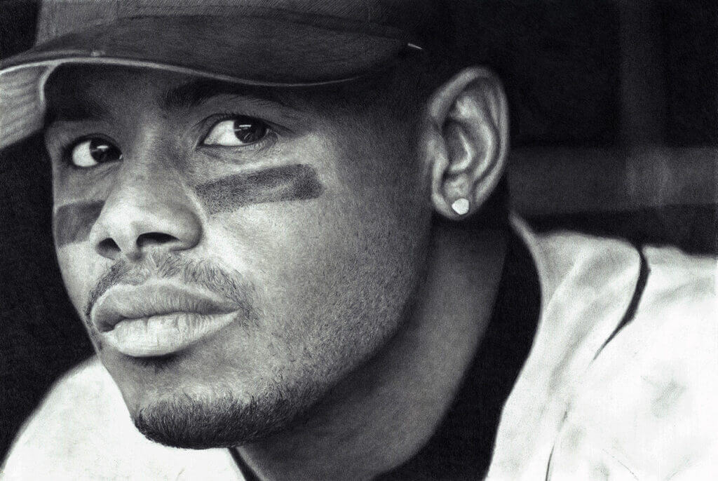 Ken Griffey Jr. pencil artwork by Keegan Hall
