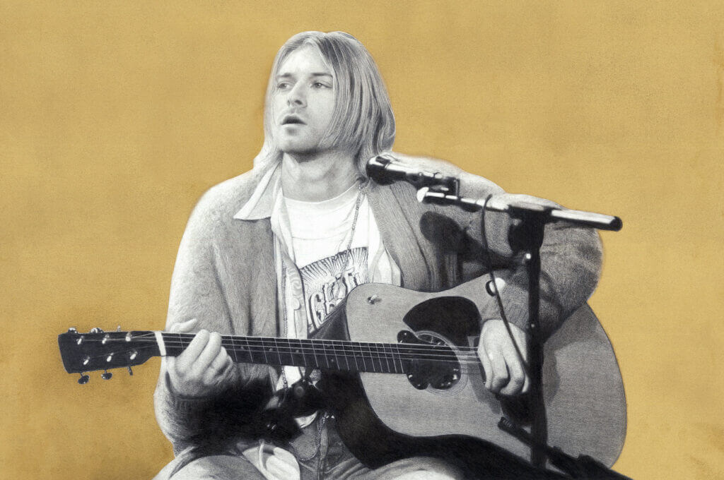 Kurt Cobain pencil artwork by Keegan Hall