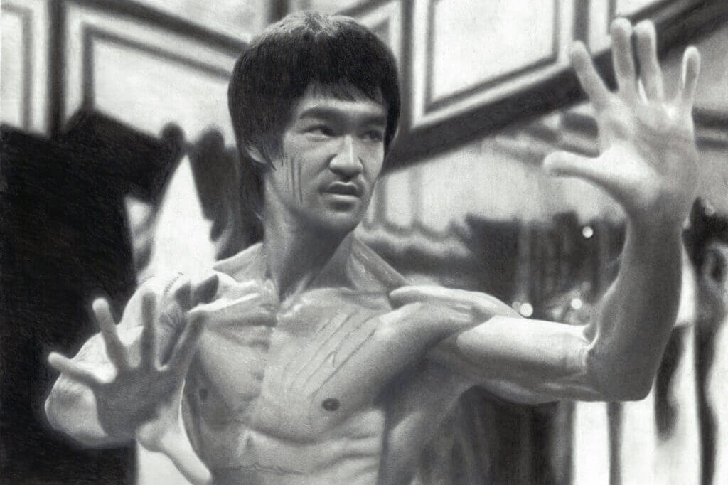 Bruce Lee pencil artwork by Keegan Hall