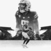 Michael Penix Jr. pencil artwork by Keegan Hall