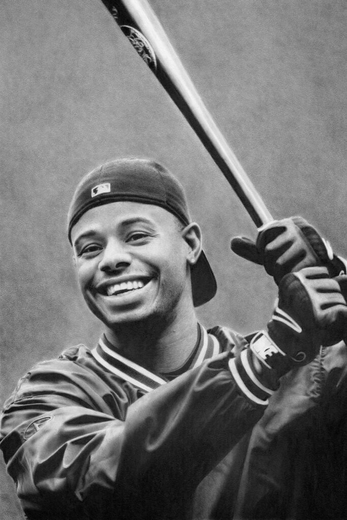 Ken Griffey Jr. “Young Griffey” pencil artwork by Keegan Hall
