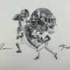 Jalen Milroe pencil artwork by Keegan Hall